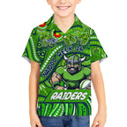 Custom Australia NAIDOC Week 2024 Kid Hawaiian Shirt Canberra Raiders Mascot Keep The Fire Burning
