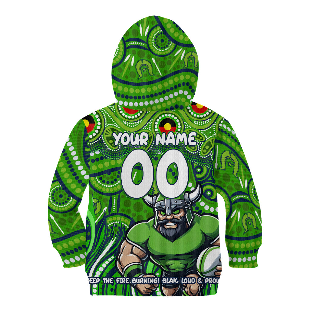 Custom Australia NAIDOC Week 2024 Kid Hoodie Canberra Raiders Mascot Keep The Fire Burning