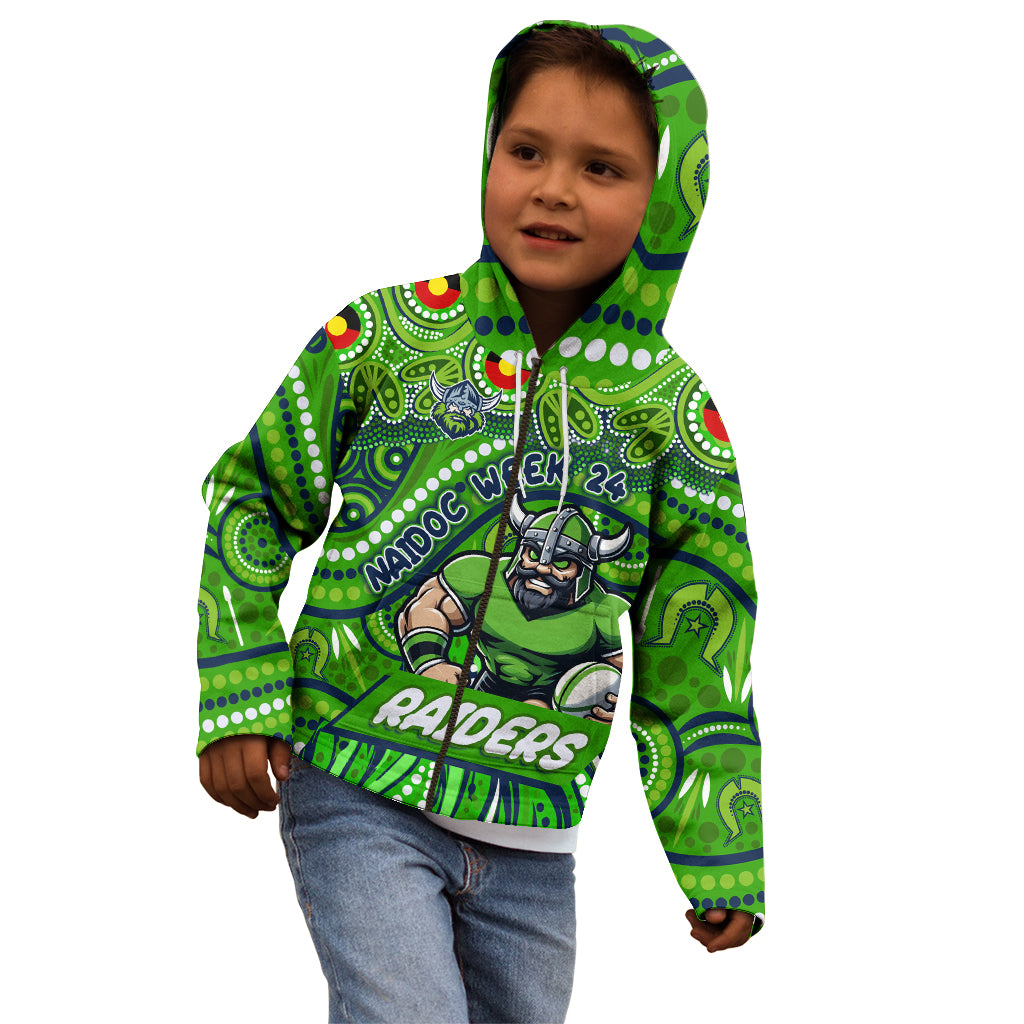 Custom Australia NAIDOC Week 2024 Kid Hoodie Canberra Raiders Mascot Keep The Fire Burning
