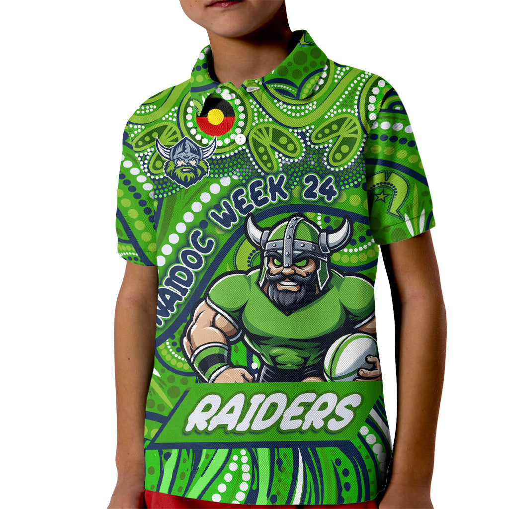 Custom Australia NAIDOC Week 2024 Kid Polo Shirt Canberra Raiders Mascot Keep The Fire Burning