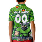 Custom Australia NAIDOC Week 2024 Kid Polo Shirt Canberra Raiders Mascot Keep The Fire Burning