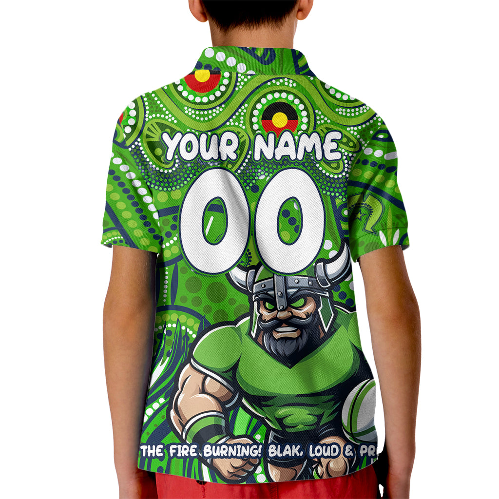 Custom Australia NAIDOC Week 2024 Kid Polo Shirt Canberra Raiders Mascot Keep The Fire Burning