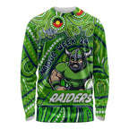 Custom Australia NAIDOC Week 2024 Long Sleeve Shirt Canberra Raiders Mascot Keep The Fire Burning