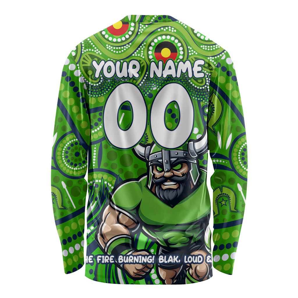 Custom Australia NAIDOC Week 2024 Long Sleeve Shirt Canberra Raiders Mascot Keep The Fire Burning