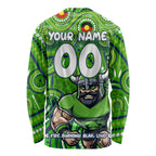 Custom Australia NAIDOC Week 2024 Long Sleeve Shirt Canberra Raiders Mascot Keep The Fire Burning