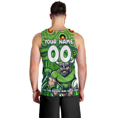 Custom Australia NAIDOC Week 2024 Men Tank Top Canberra Raiders Mascot Keep The Fire Burning