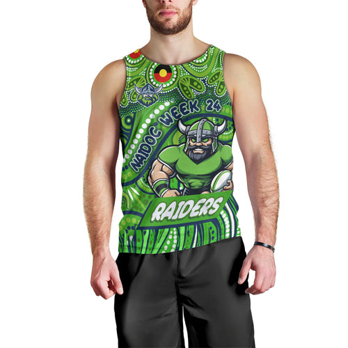 Custom Australia NAIDOC Week 2024 Men Tank Top Canberra Raiders Mascot Keep The Fire Burning