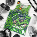Custom Australia NAIDOC Week 2024 Men Tank Top Canberra Raiders Mascot Keep The Fire Burning