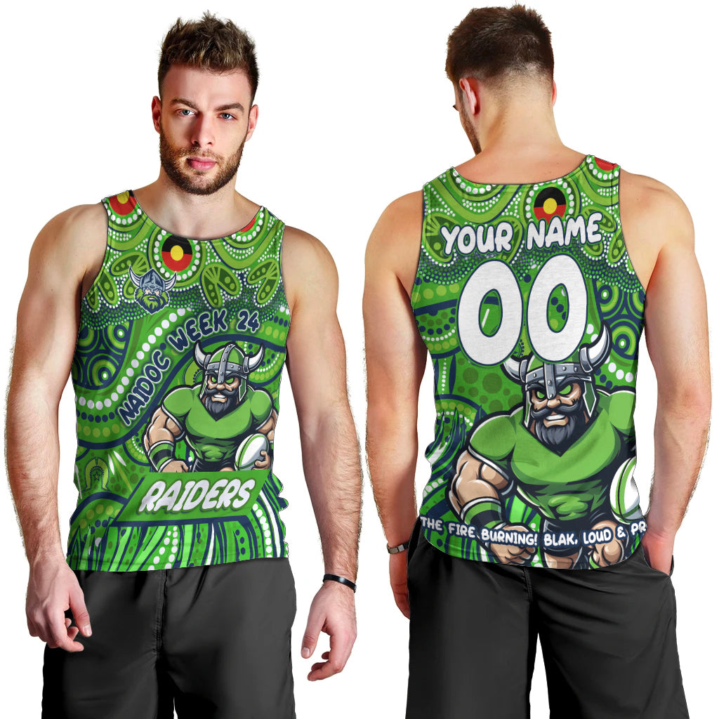 Custom Australia NAIDOC Week 2024 Men Tank Top Canberra Raiders Mascot Keep The Fire Burning