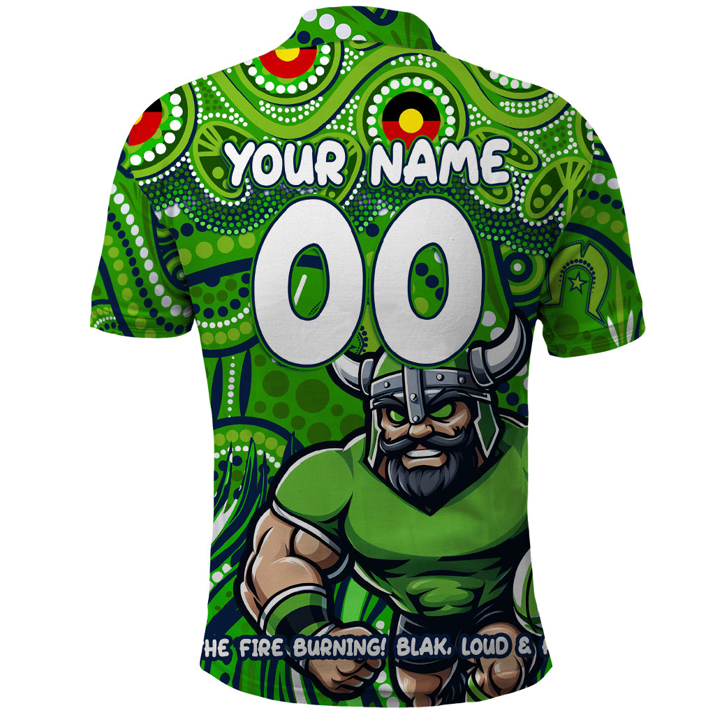Custom Australia NAIDOC Week 2024 Polo Shirt Canberra Raiders Mascot Keep The Fire Burning