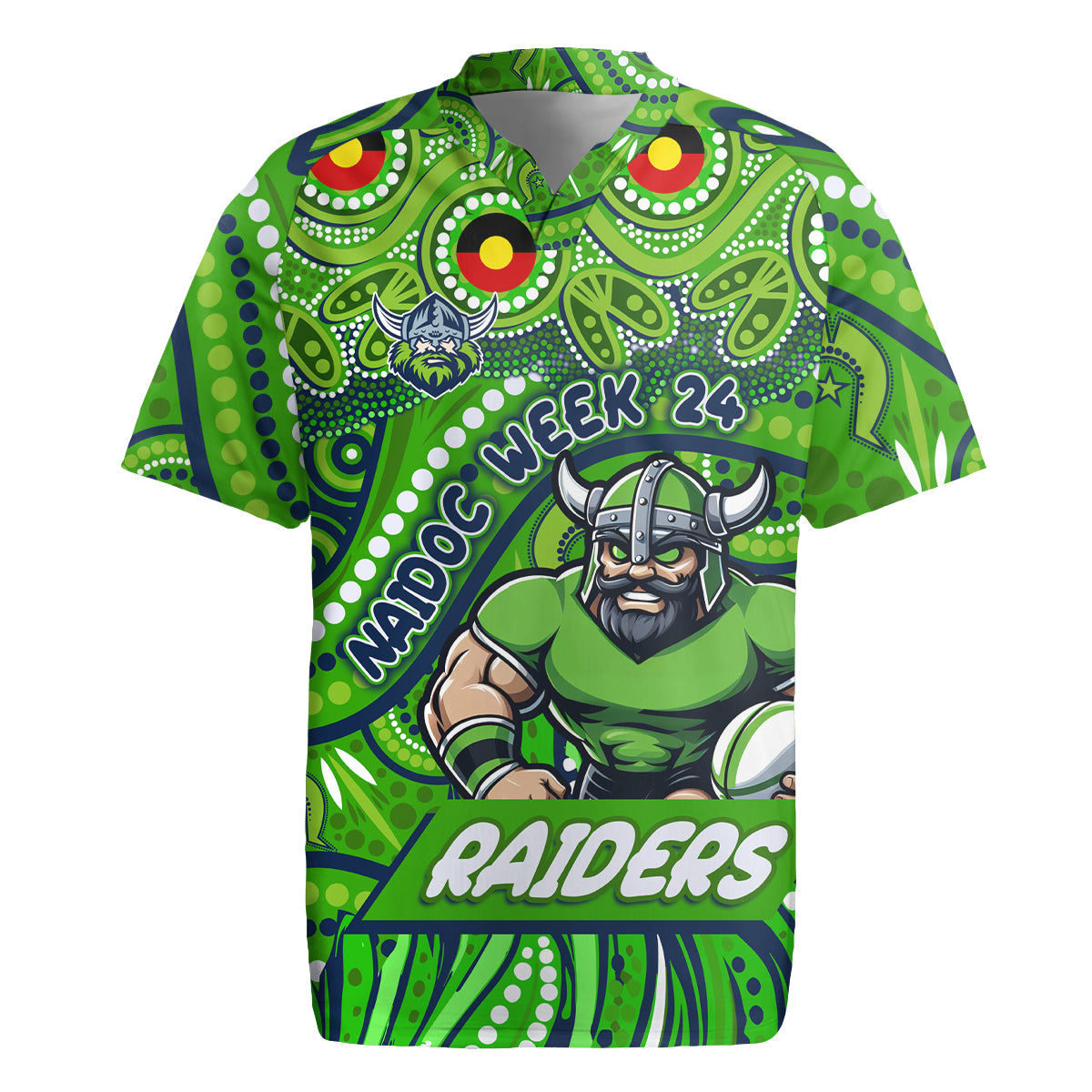 Custom Australia NAIDOC Week 2024 Rugby Jersey Canberra Raiders Mascot Keep The Fire Burning