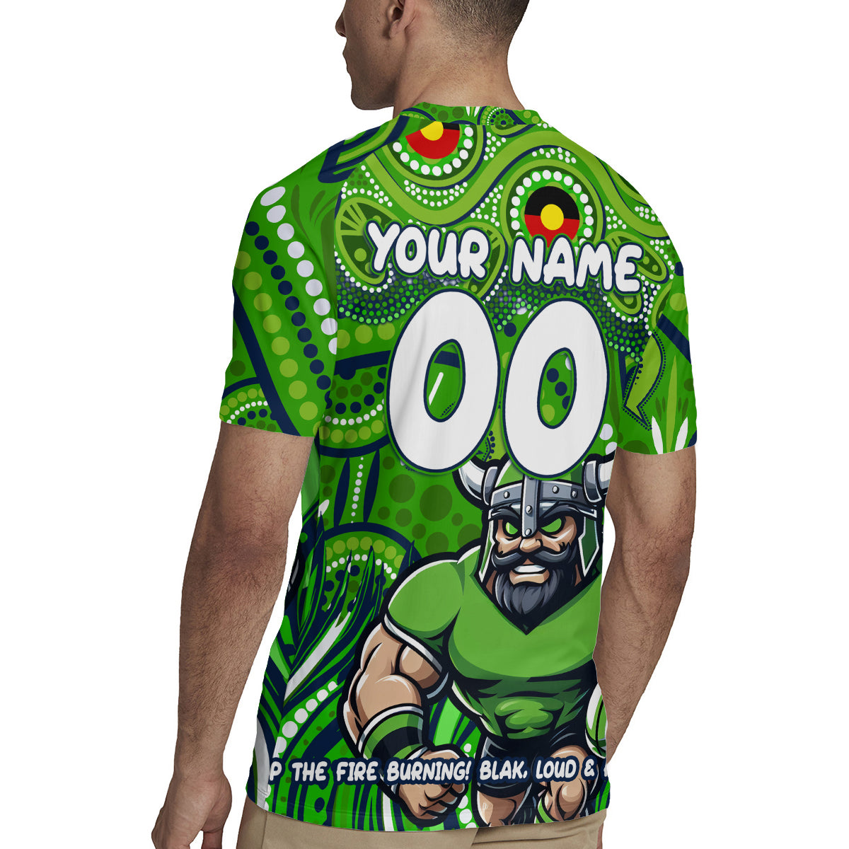 Custom Australia NAIDOC Week 2024 Rugby Jersey Canberra Raiders Mascot Keep The Fire Burning