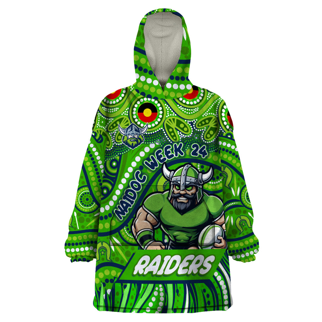 Custom Australia NAIDOC Week 2024 Wearable Blanket Hoodie Canberra Raiders Mascot Keep The Fire Burning