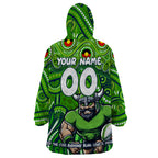 Custom Australia NAIDOC Week 2024 Wearable Blanket Hoodie Canberra Raiders Mascot Keep The Fire Burning