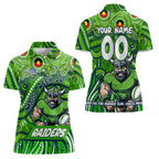 Custom Australia NAIDOC Week 2024 Women Polo Shirt Canberra Raiders Mascot Keep The Fire Burning