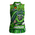 Custom Australia NAIDOC Week 2024 Women Sleeveless Polo Shirt Canberra Raiders Mascot Keep The Fire Burning