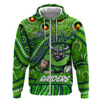 Custom Australia NAIDOC Week 2024 Zip Hoodie Canberra Raiders Mascot Keep The Fire Burning