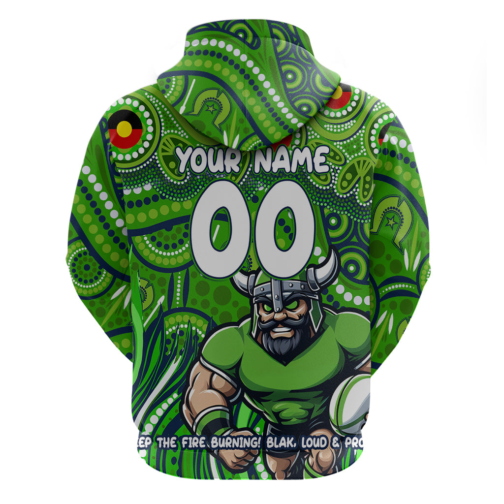 Custom Australia NAIDOC Week 2024 Zip Hoodie Canberra Raiders Mascot Keep The Fire Burning