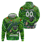 Custom Australia NAIDOC Week 2024 Zip Hoodie Canberra Raiders Mascot Keep The Fire Burning