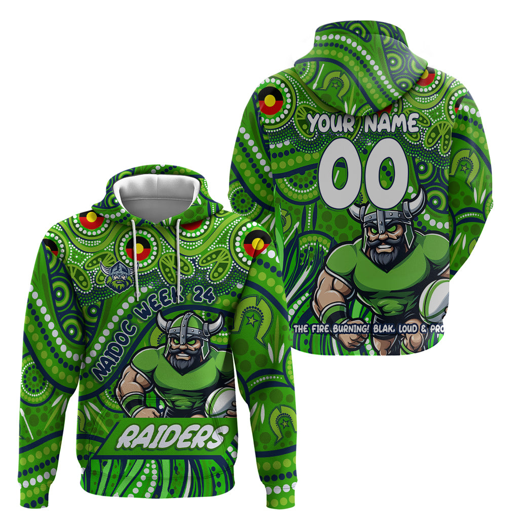 Custom Australia NAIDOC Week 2024 Zip Hoodie Canberra Raiders Mascot Keep The Fire Burning