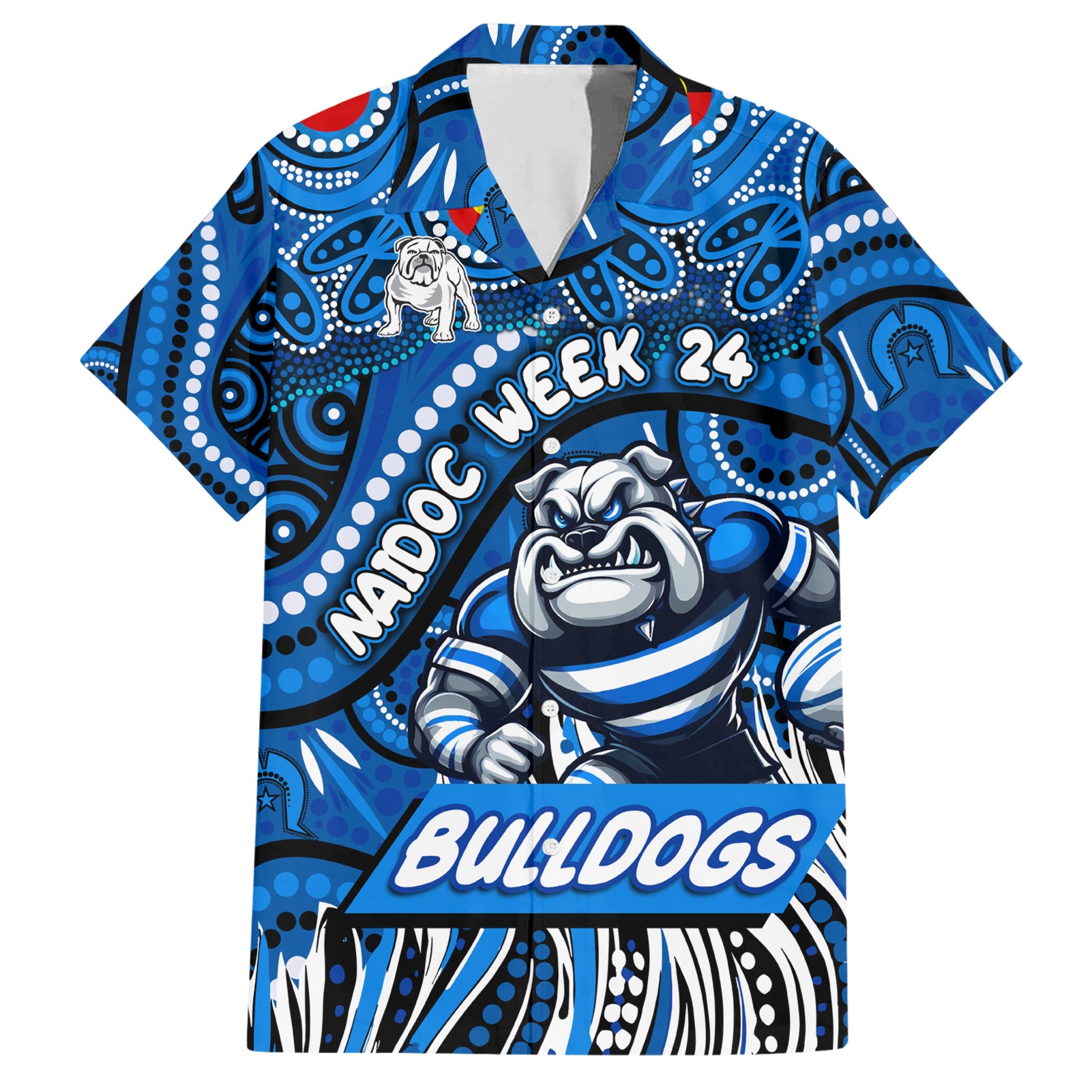 Custom Australia NAIDOC Week 2024 Hawaiian Shirt Bulldogs Mascot Keep The Fire Burning