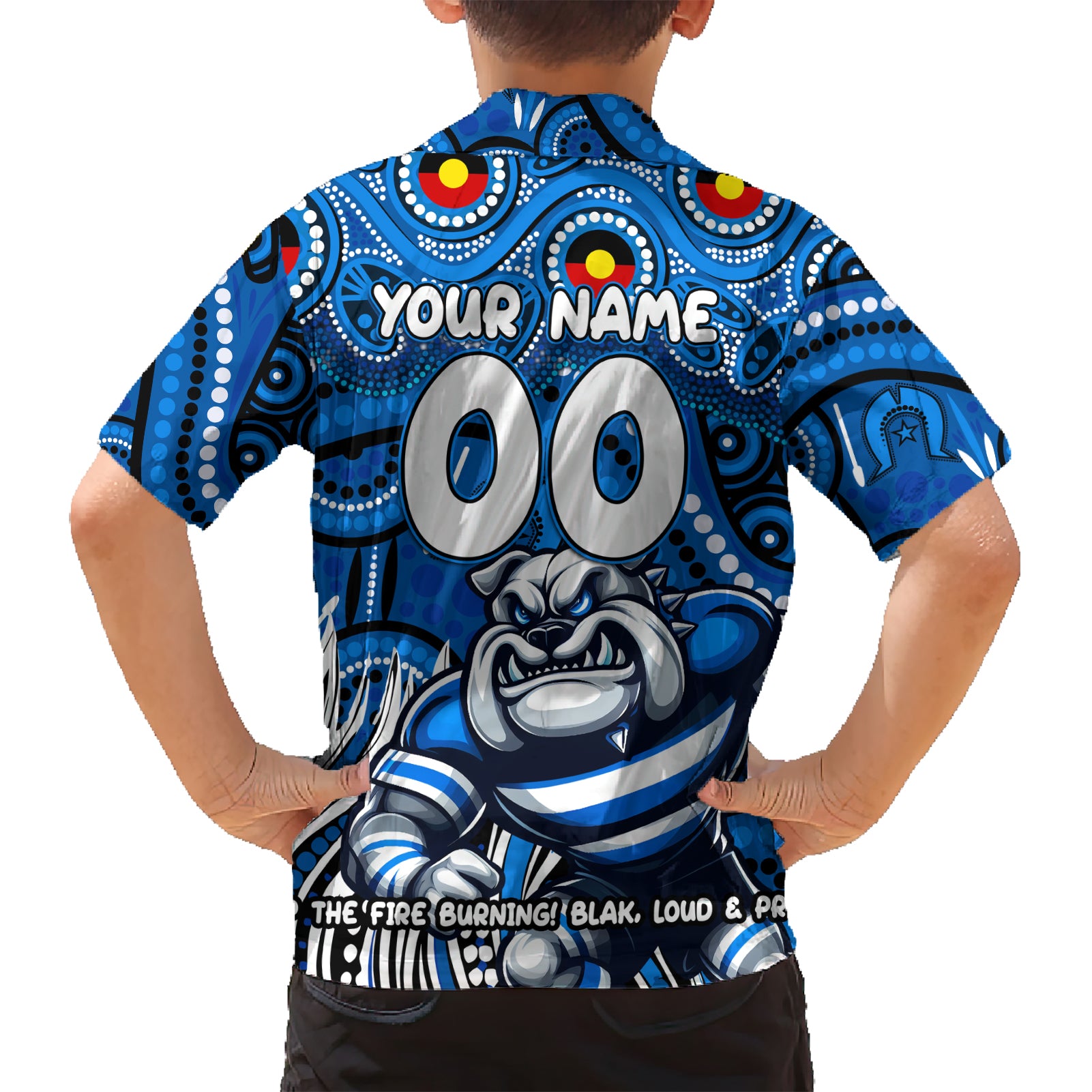 Custom Australia NAIDOC Week 2024 Kid Hawaiian Shirt Bulldogs Mascot Keep The Fire Burning