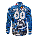 Custom Australia NAIDOC Week 2024 Long Sleeve Button Shirt Bulldogs Mascot Keep The Fire Burning
