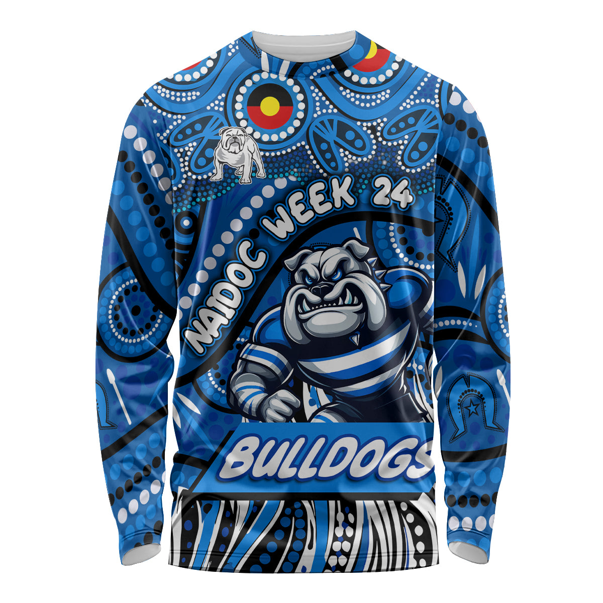 Custom Australia NAIDOC Week 2024 Long Sleeve Shirt Bulldogs Mascot Keep The Fire Burning