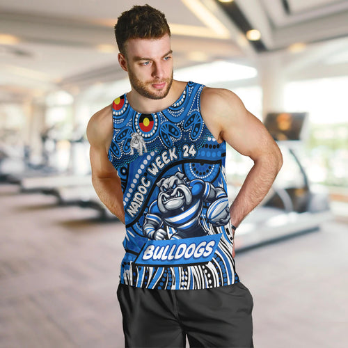 Custom Australia NAIDOC Week 2024 Men Tank Top Bulldogs Mascot Keep The Fire Burning