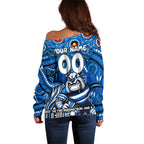 Custom Australia NAIDOC Week 2024 Off Shoulder Sweater Bulldogs Mascot Keep The Fire Burning
