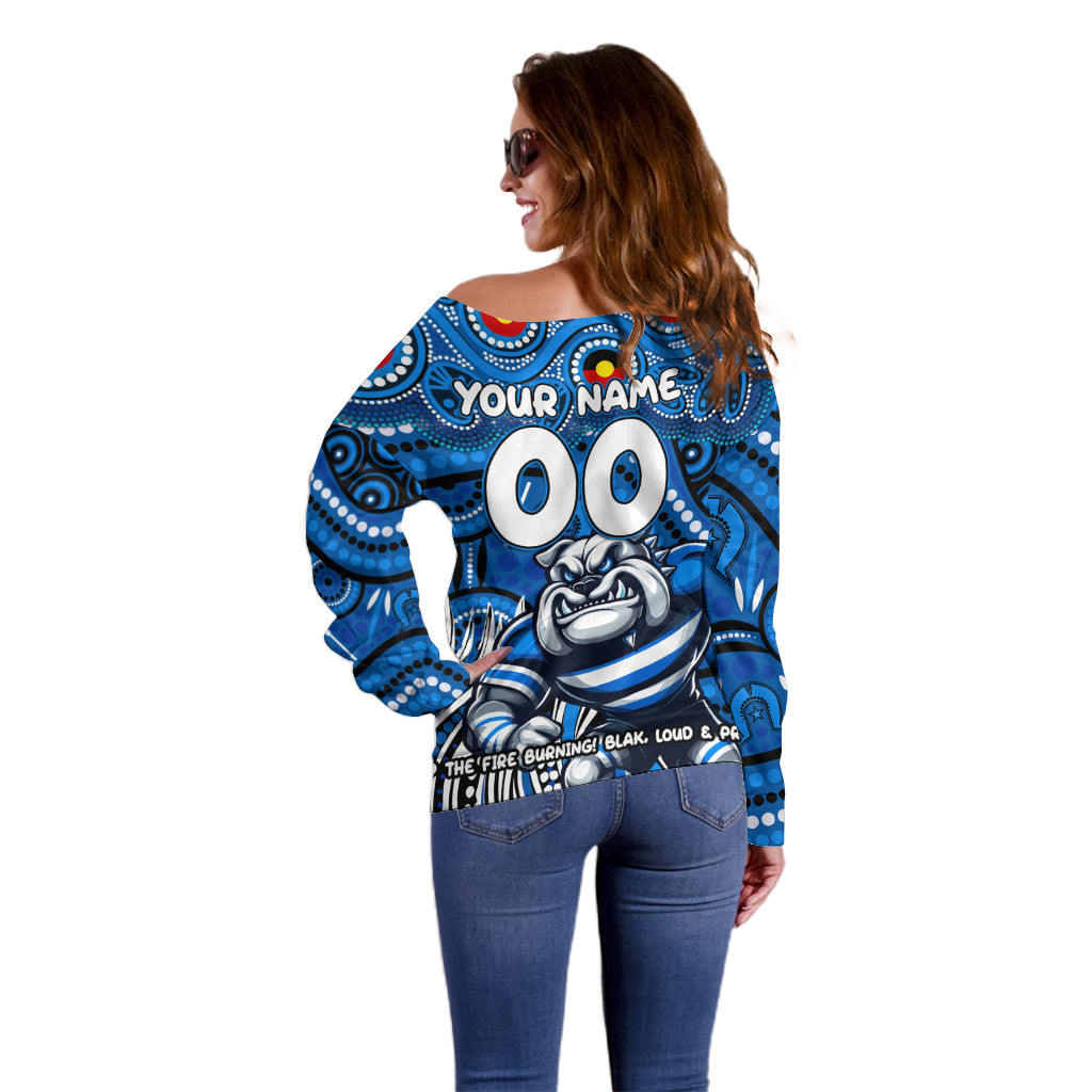 Custom Australia NAIDOC Week 2024 Off Shoulder Sweater Bulldogs Mascot Keep The Fire Burning