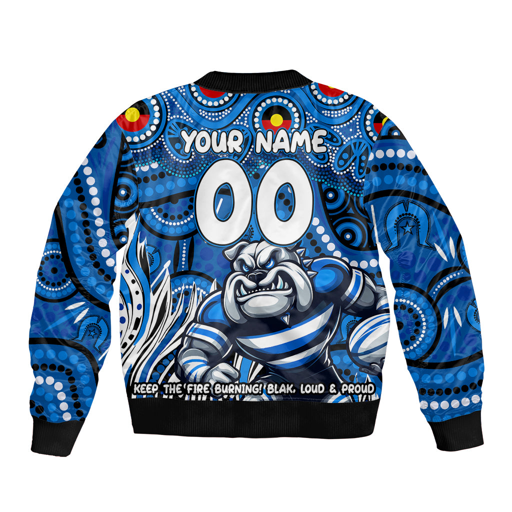 Custom Australia NAIDOC Week 2024 Sleeve Zip Bomber Jacket Bulldogs Mascot Keep The Fire Burning