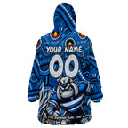 Custom Australia NAIDOC Week 2024 Wearable Blanket Hoodie Bulldogs Mascot Keep The Fire Burning
