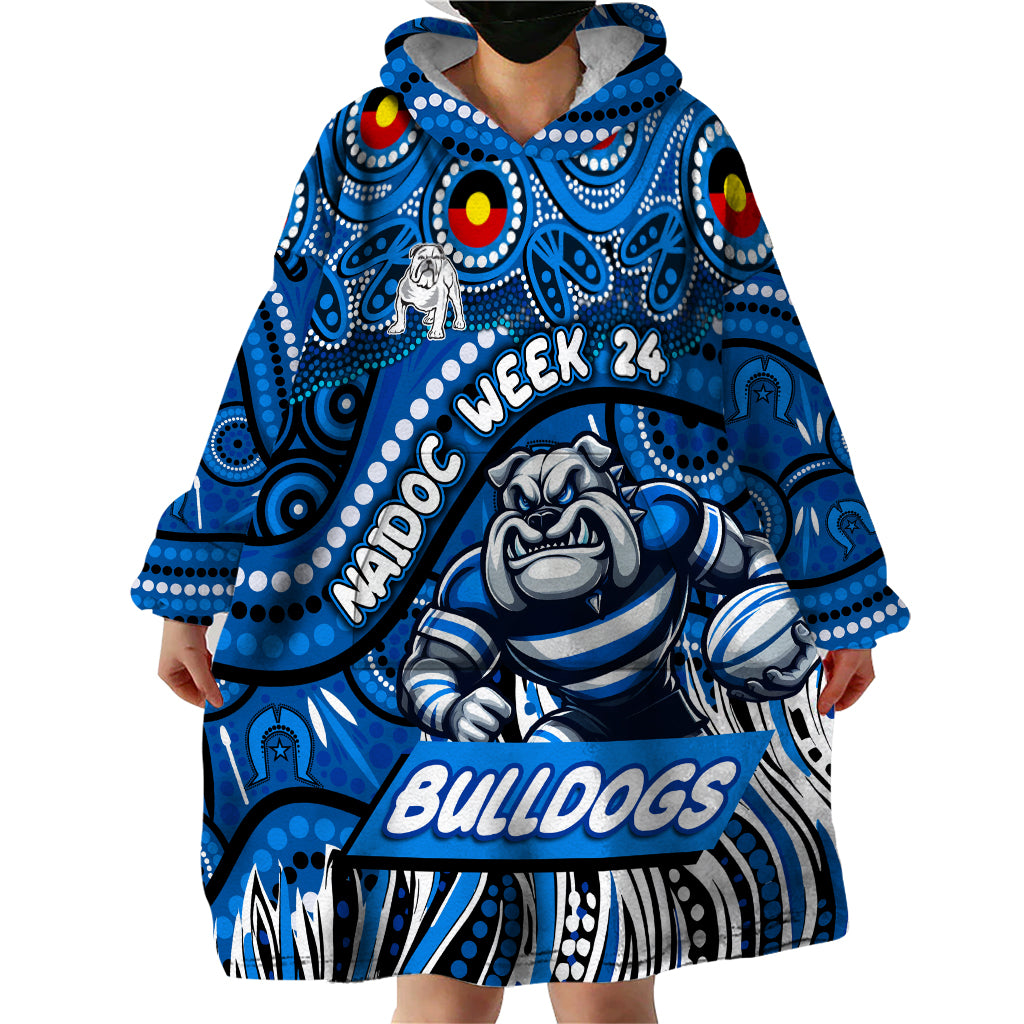 Custom Australia NAIDOC Week 2024 Wearable Blanket Hoodie Bulldogs Mascot Keep The Fire Burning