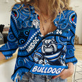 Custom Australia NAIDOC Week 2024 Women Casual Shirt Bulldogs Mascot Keep The Fire Burning