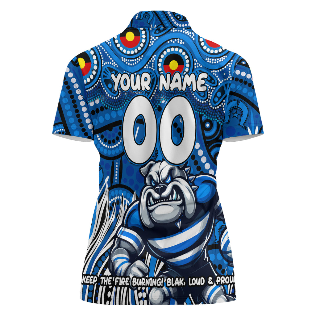 Custom Australia NAIDOC Week 2024 Women Polo Shirt Bulldogs Mascot Keep The Fire Burning
