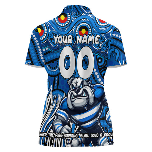 Custom Australia NAIDOC Week 2024 Women Polo Shirt Bulldogs Mascot Keep The Fire Burning