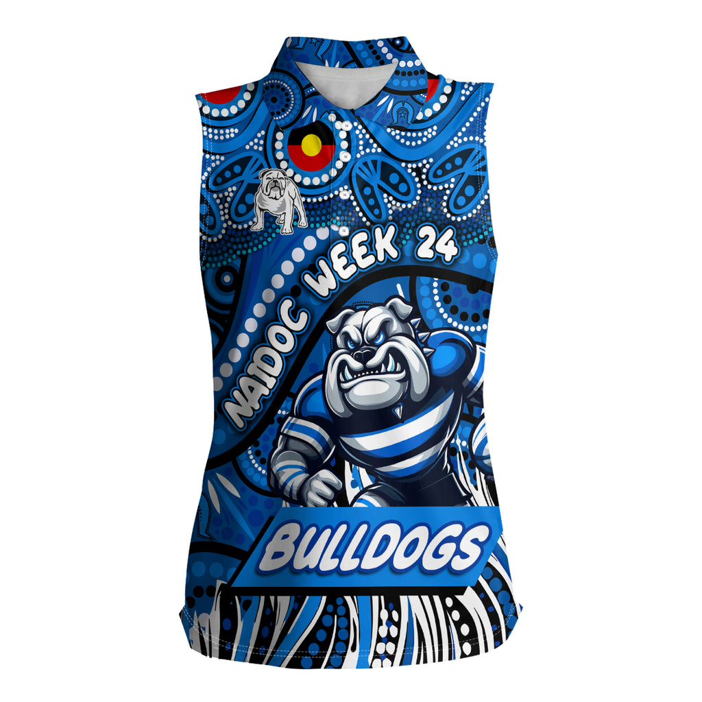 Custom Australia NAIDOC Week 2024 Women Sleeveless Polo Shirt Bulldogs Mascot Keep The Fire Burning