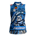Custom Australia NAIDOC Week 2024 Women Sleeveless Polo Shirt Bulldogs Mascot Keep The Fire Burning