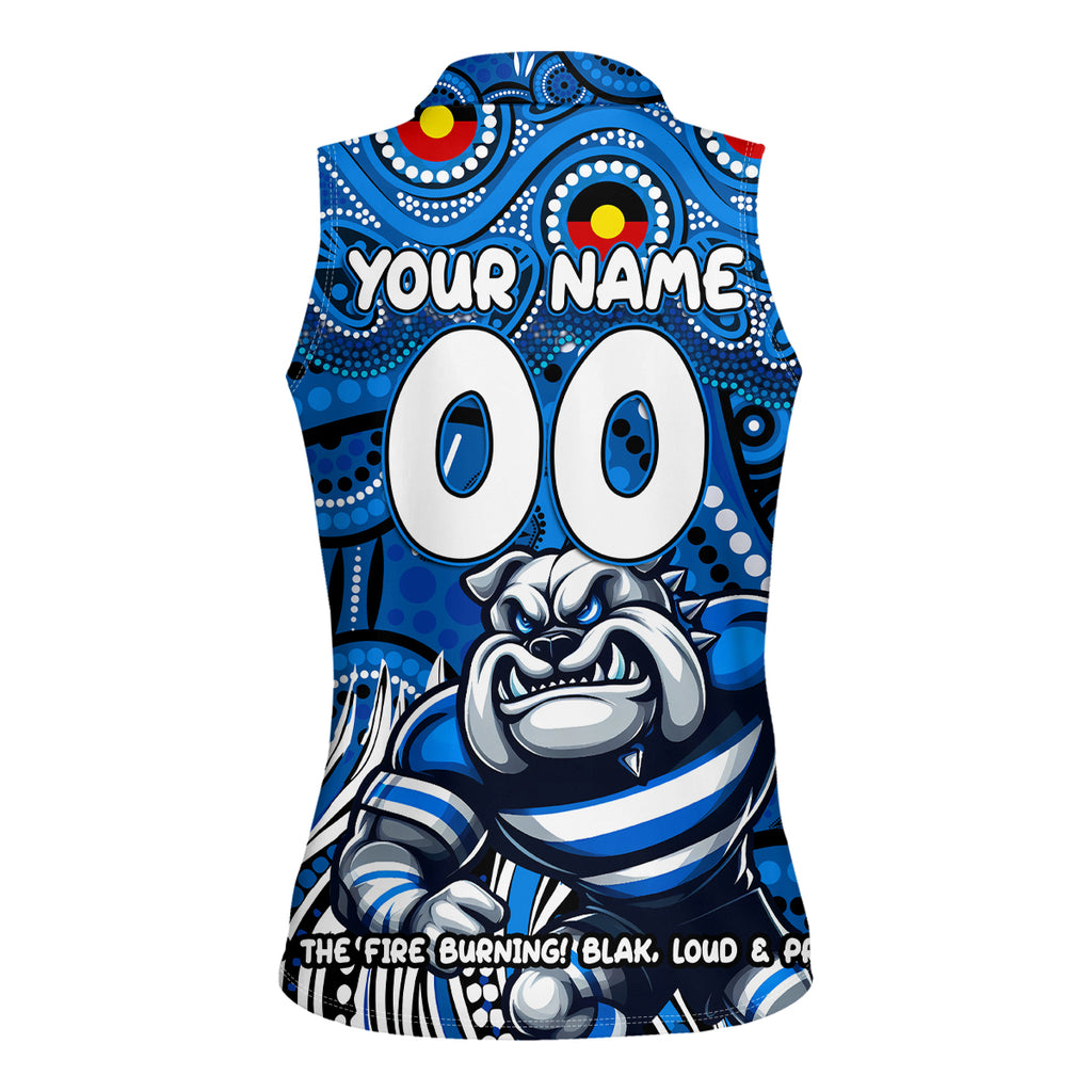Custom Australia NAIDOC Week 2024 Women Sleeveless Polo Shirt Bulldogs Mascot Keep The Fire Burning