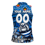 Custom Australia NAIDOC Week 2024 Women Sleeveless Polo Shirt Bulldogs Mascot Keep The Fire Burning