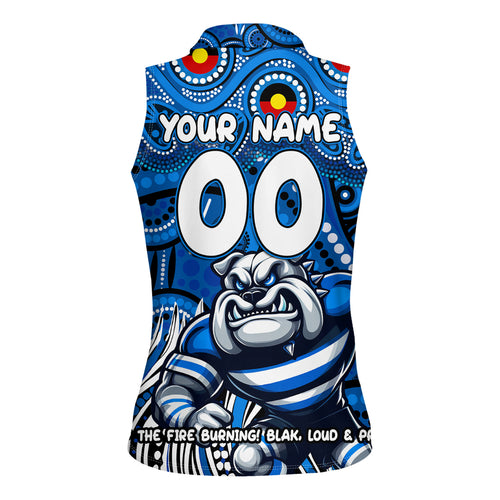 Custom Australia NAIDOC Week 2024 Women Sleeveless Polo Shirt Bulldogs Mascot Keep The Fire Burning