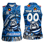 Custom Australia NAIDOC Week 2024 Women Sleeveless Polo Shirt Bulldogs Mascot Keep The Fire Burning