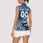 Custom Australia NAIDOC Week 2024 Women Sleeveless Polo Shirt Bulldogs Mascot Keep The Fire Burning