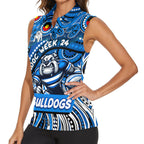 Custom Australia NAIDOC Week 2024 Women Sleeveless Polo Shirt Bulldogs Mascot Keep The Fire Burning