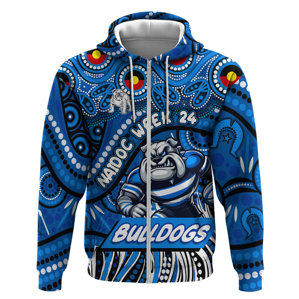 Custom Australia NAIDOC Week 2024 Zip Hoodie Bulldogs Mascot Keep The Fire Burning