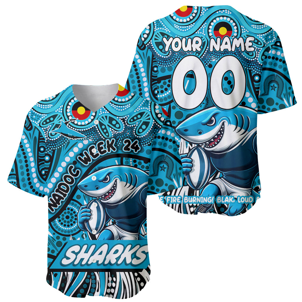 Custom Australia NAIDOC Week 2024 Baseball Jersey Sharks Mascot Keep The Fire Burning