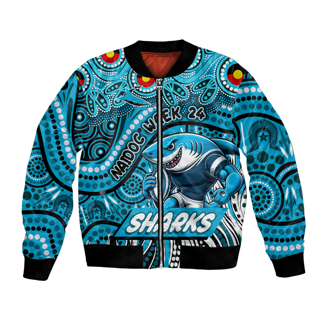 Custom Australia NAIDOC Week 2024 Bomber Jacket Sharks Mascot Keep The Fire Burning