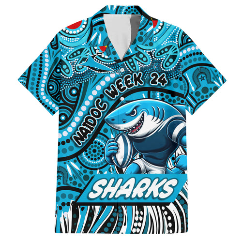 Custom Australia NAIDOC Week 2024 Hawaiian Shirt Sharks Mascot Keep The Fire Burning