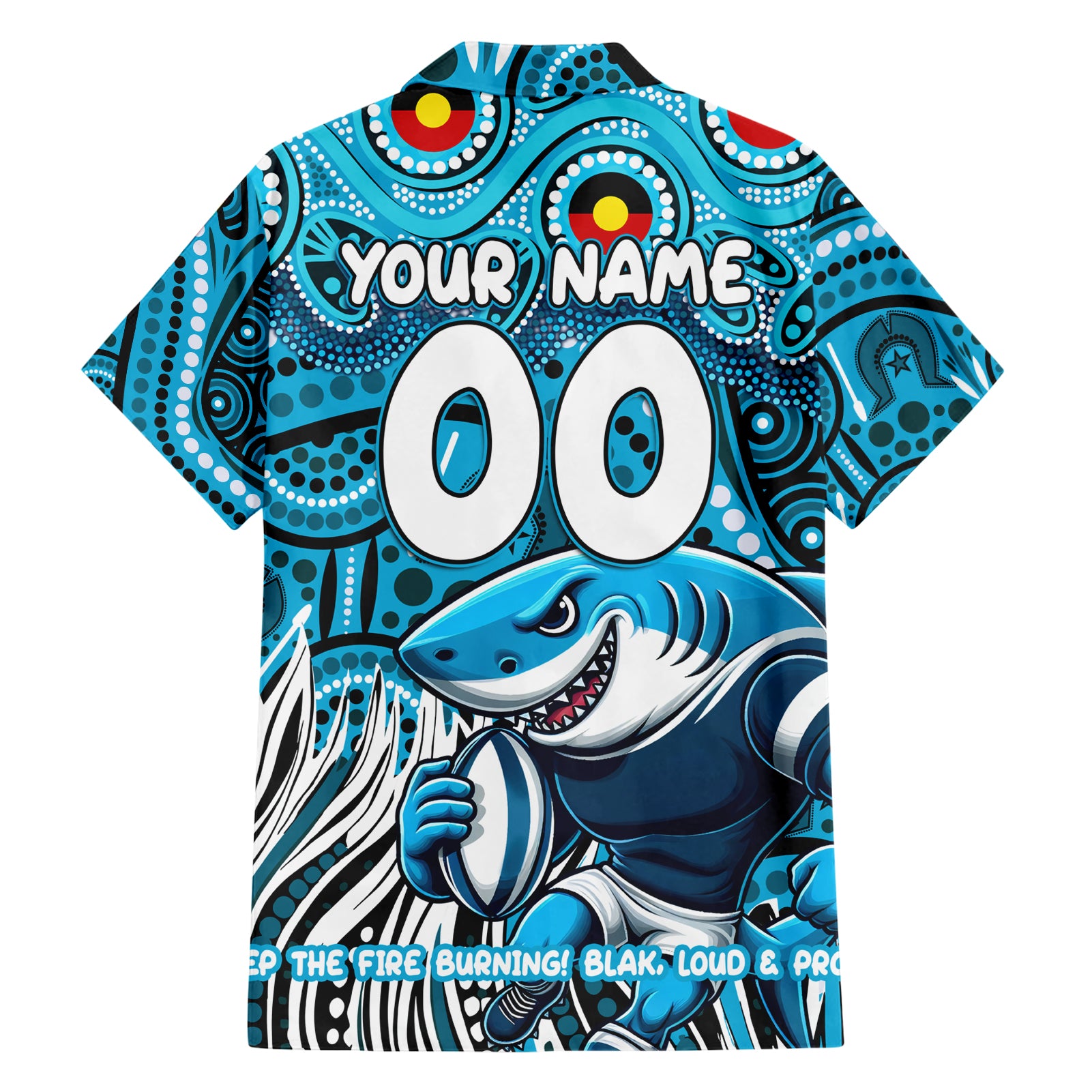 Custom Australia NAIDOC Week 2024 Hawaiian Shirt Sharks Mascot Keep The Fire Burning